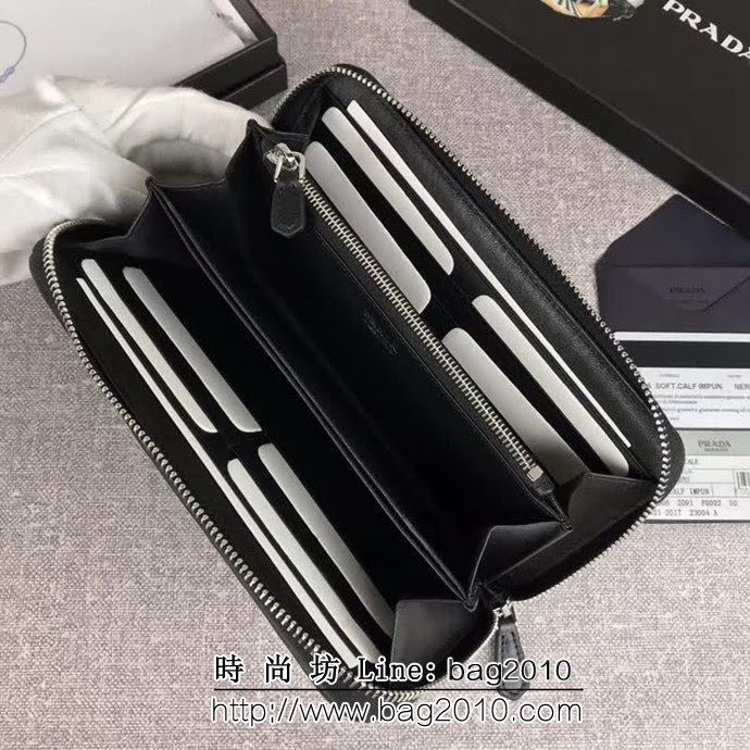 PRADA普拉達 專櫃最新款 頂級原單納帕牛皮 女士單拉鏈錢包 1ML506 DD1719